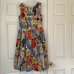 ModCloth Emily and Fin city scenes midi dress XS